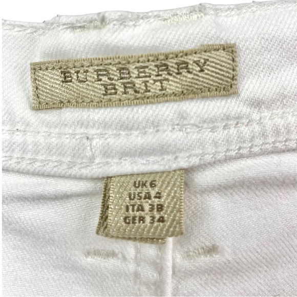 Burberry Brit White Cargo Stretch Denim Mini Skirt Size 4 - Picture 5 of 11